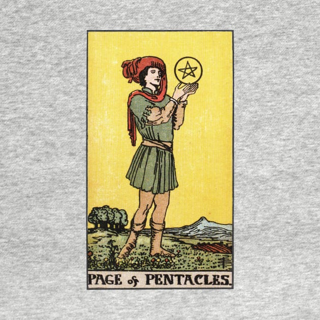 PAGE OF PENTACLES by WAITE-SMITH VINTAGE ART